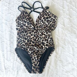 Time and Tru Leopard One Piece Bathing Suit